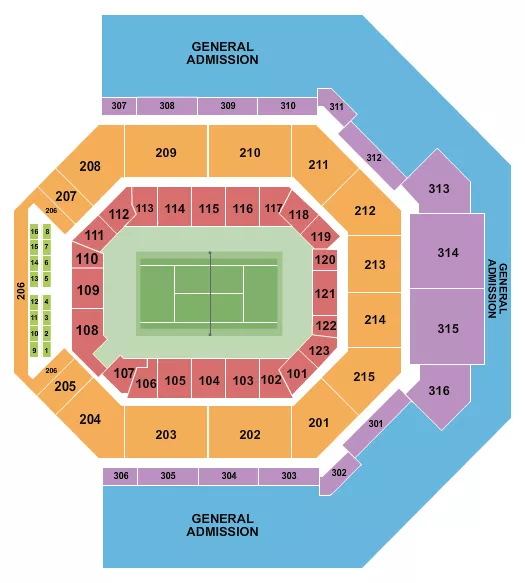 TENNIS 3 Seating Map Seating Chart