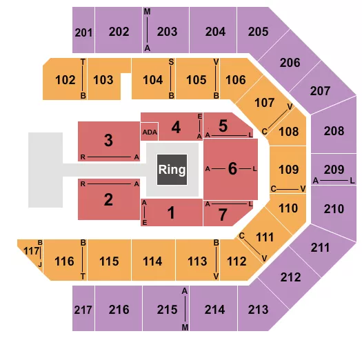 WRESTLING Seating Map Seating Chart