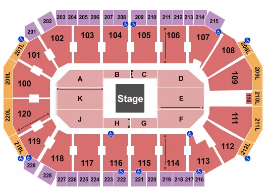 CENTER STAGE Seating Map Seating Chart