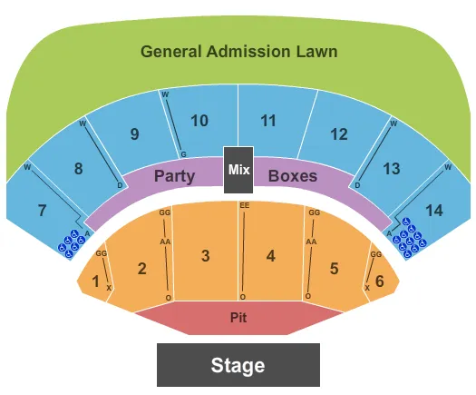 ENDSTAGE PIT Seating Map Seating Chart