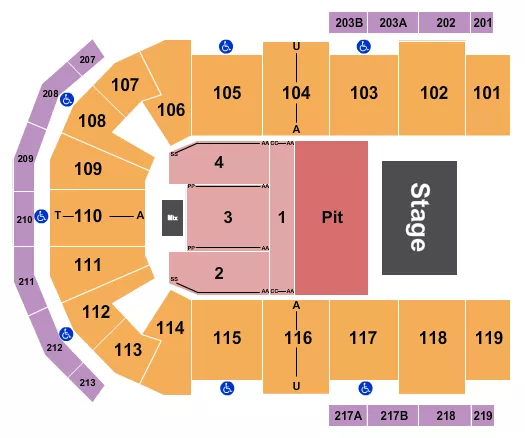 HALF HOUSE GA PIT 2 Seating Map Seating Chart