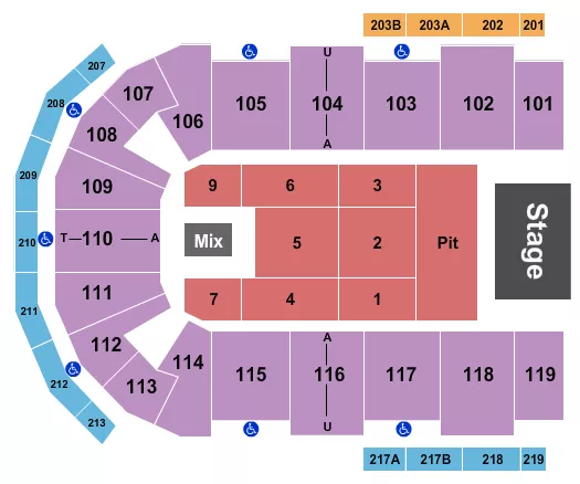 PIT GA FLR RSV 1 9 Seating Map Seating Chart