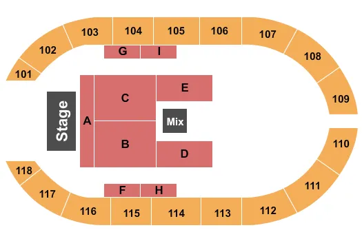 JUSTIN MOORE Seating Map Seating Chart