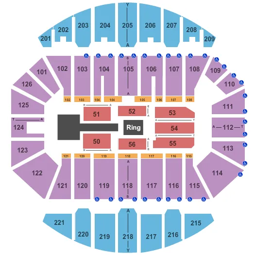 CROWN COLISEUM THE CROWN CENTER WWE 2 Seating Map Seating Chart