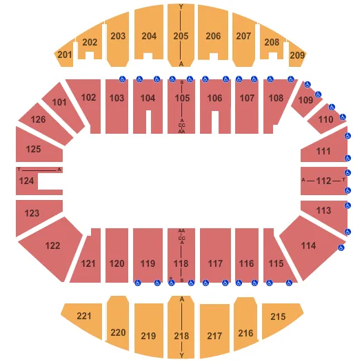 CROWN COLISEUM THE CROWN CENTER OPEN FLOOR Seating Map Seating Chart