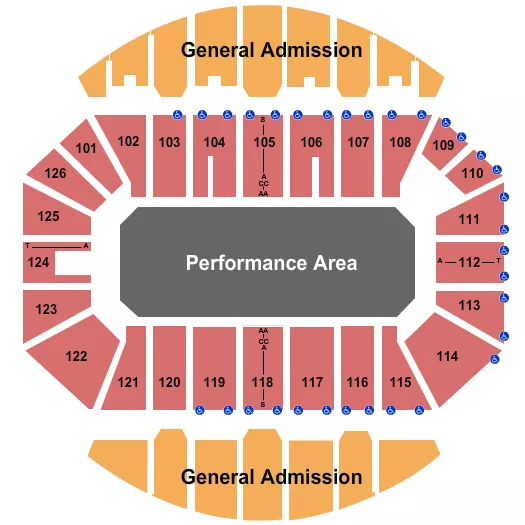 CROWN COLISEUM THE CROWN CENTER MONSTER TRUCK NITRO TOUR Seating Map Seating Chart
