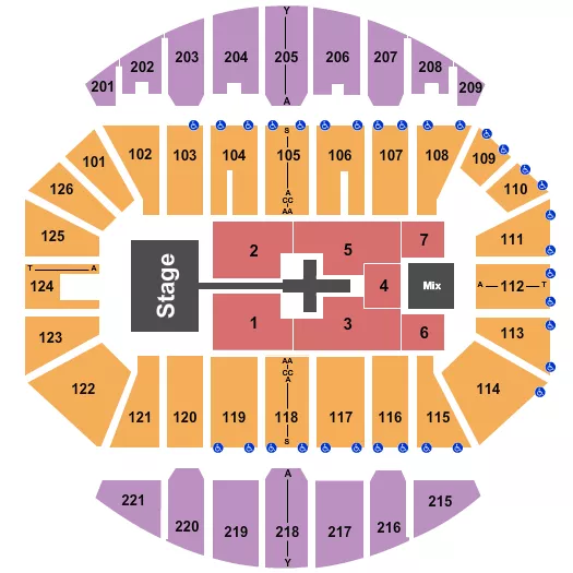 CROWN COLISEUM THE CROWN CENTER TOBYMAC Seating Map Seating Chart