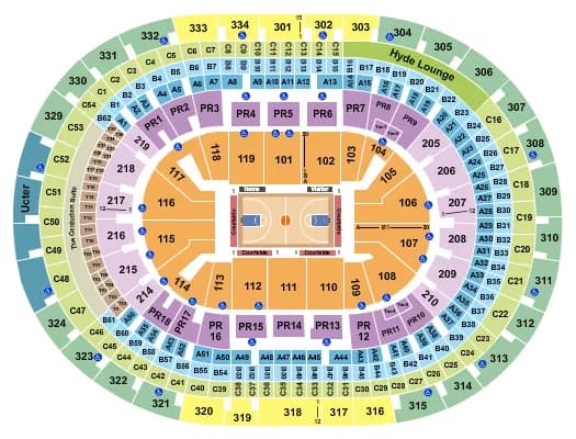 CRYPTOCOM ARENA BASKETBALL Seating Map Seating Chart