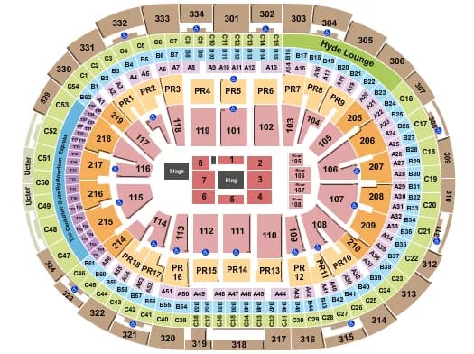 CRYPTOCOM ARENA BOXING 5 Seating Map Seating Chart