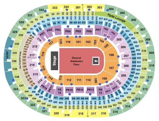 CRYPTOCOM ARENA ENDSTAGE GA FLOOR 2 Seating Map Seating Chart
