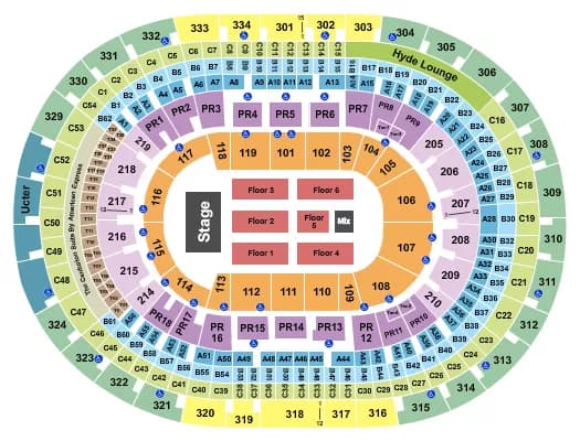 CRYPTOCOM ARENA ENDSTAGE TERRACE Seating Map Seating Chart