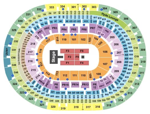 CRYPTOCOM ARENA ENDSTAGE W CATWALK Seating Map Seating Chart