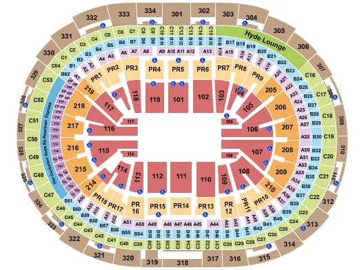 CRYPTOCOM ARENA OPEN FLOOR ROW Seating Map Seating Chart