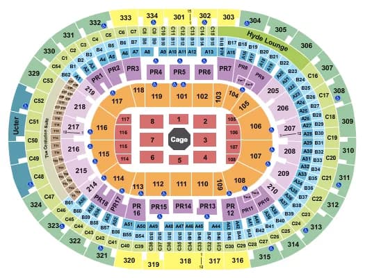 CRYPTOCOM ARENA UFC Seating Map Seating Chart
