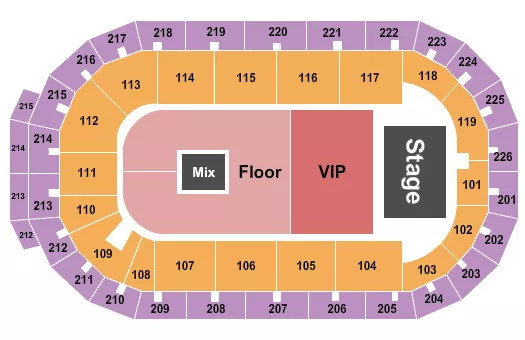 ENDSTAGE VIP GA FLOOR Seating Map Seating Chart