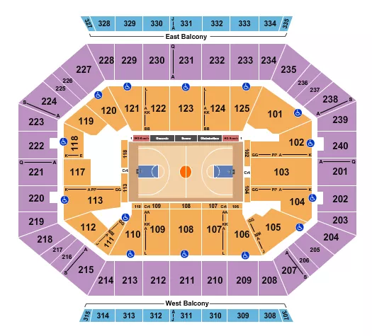 BASKETBALL GLOBETROTTERS Seating Map Seating Chart