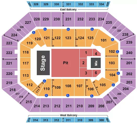 ENDSTAGE GA PIT Seating Map Seating Chart
