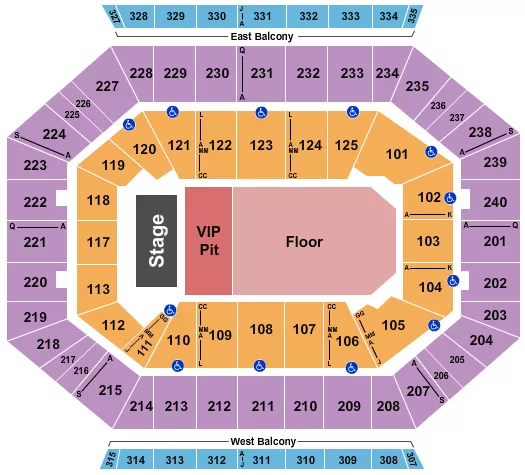 ENDSTAGE VIP PIT GA FLOOR Seating Map Seating Chart