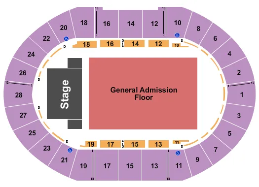 ENDSTAGE GA FLOOR Seating Map Seating Chart