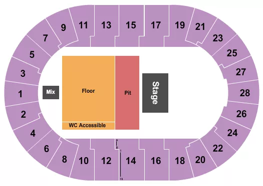 ENDSTAGE FLOOR PIT Seating Map Seating Chart