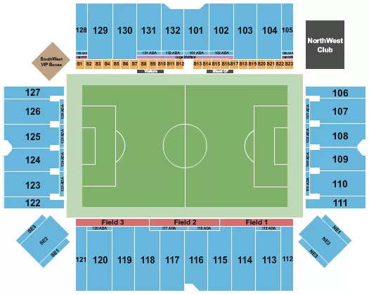 SOCCER RESERVED Seating Map Seating Chart