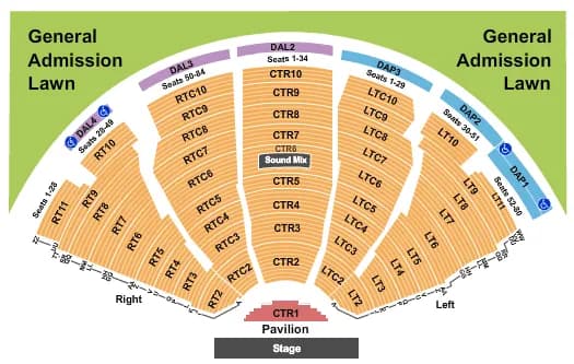 END STAGE Seating Map Seating Chart