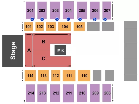 MANNHEIM STEAMROLLER CHRISTMAS Seating Map Seating Chart