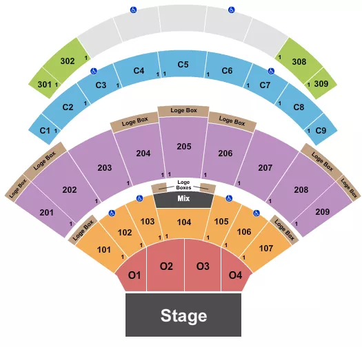 DAILYS PLACE AMPHITHEATER ENDSTAGE RSV 2 Seating Map Seating Chart