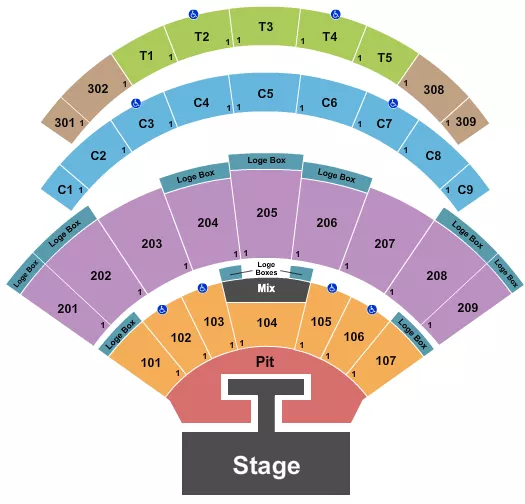 DAILYS PLACE AMPHITHEATER OLD DOMINION Seating Map Seating Chart
