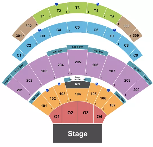 DAILYS PLACE AMPHITHEATER SHANIA TWAIN Seating Map Seating Chart