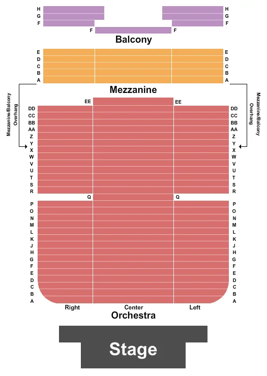 END STAGE Seating Map Seating Chart