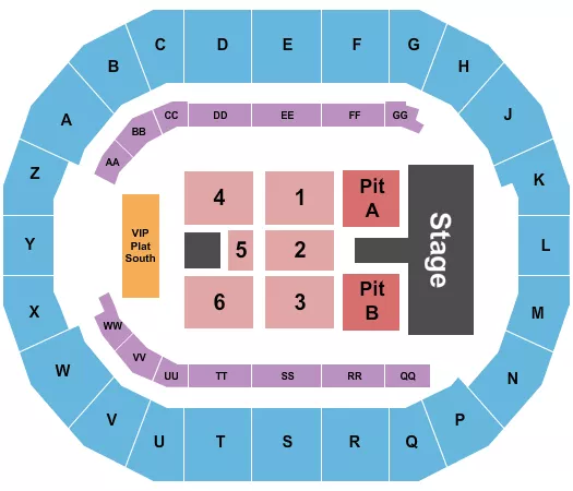 ENDSTAGE W VIP Seating Map Seating Chart