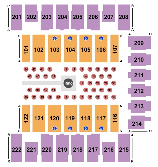 BARE KNUCKLE FIGHTING Seating Map Seating Chart