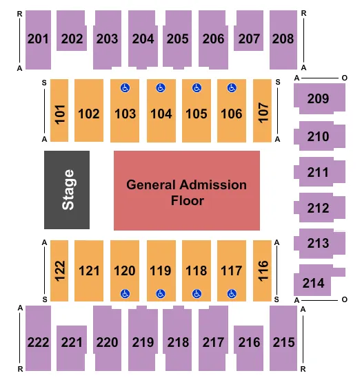 ENDSTAGE GA Seating Map Seating Chart