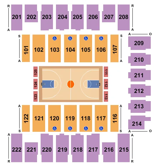 BASKETBALL Seating Map Seating Chart