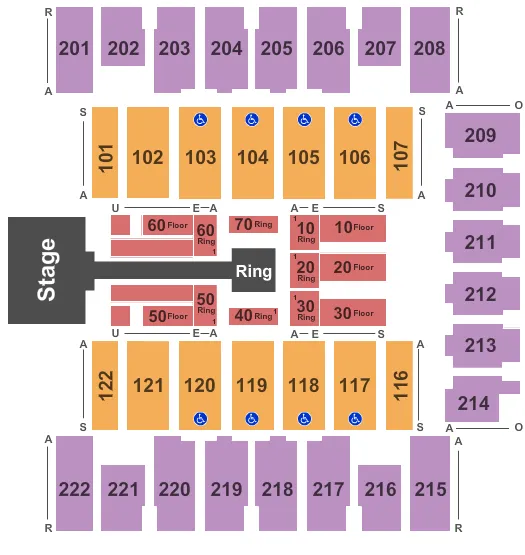 WWE Seating Map Seating Chart