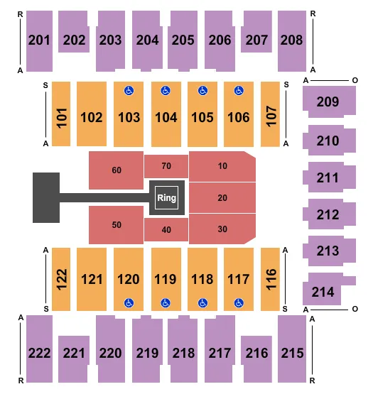 WWE 2 Seating Map Seating Chart