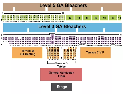 ENDSTAGE GA TERR VIP Seating Map Seating Chart