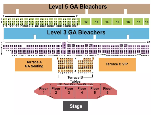 ENDSTAGE W VIP TERR Seating Map Seating Chart