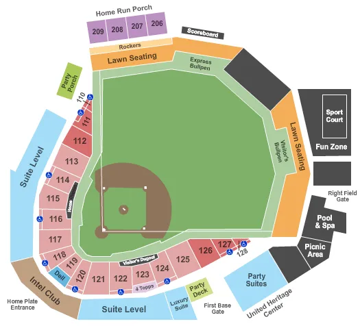 BASEBALL Seating Map Seating Chart