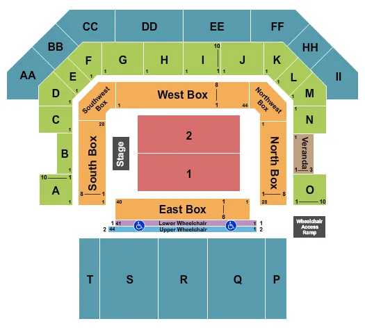 END STAGE Seating Map Seating Chart