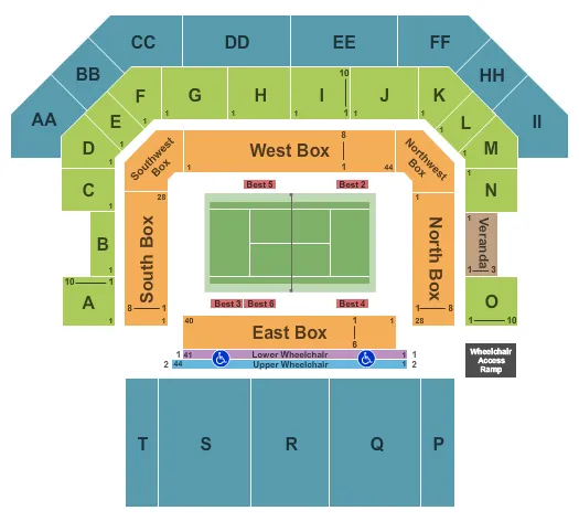 TENNIS Seating Map Seating Chart
