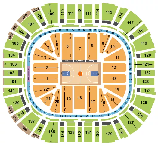 BASKETBALL GLOBETROTTERS Seating Map Seating Chart