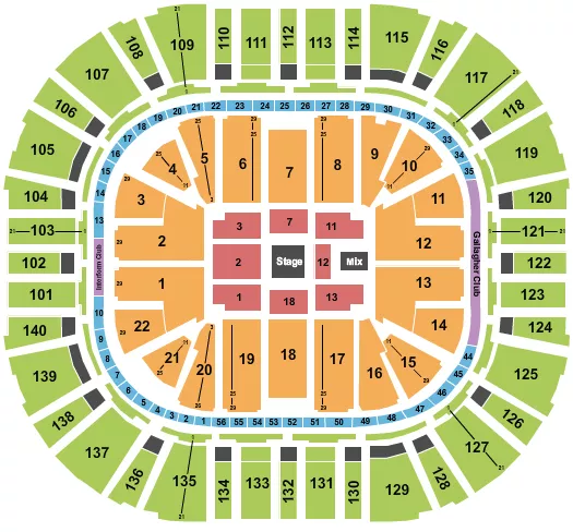 CENTER STAGE NO SRO Seating Map Seating Chart