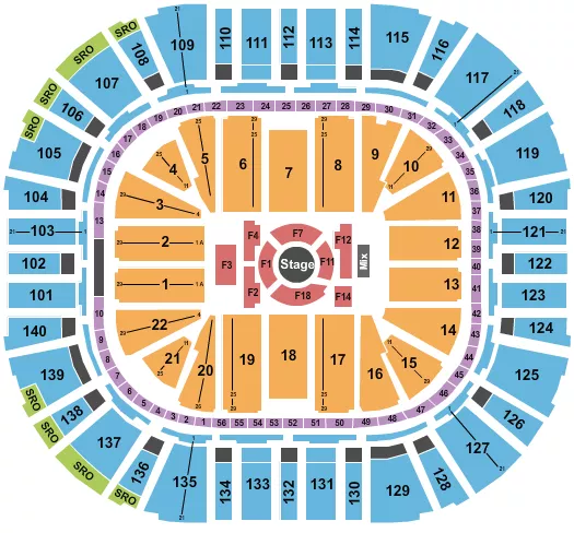 CENTER STAGE 1 Seating Map Seating Chart