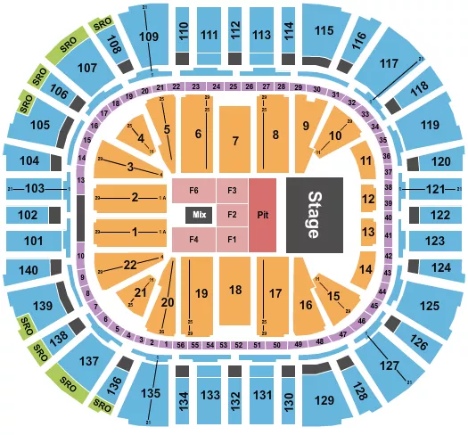 ENDSTAGE PIT Seating Map Seating Chart