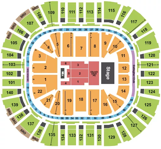 ERIC CHURCH Seating Map Seating Chart