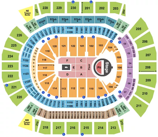 5 SECONDS OF SUMMER Seating Map Seating Chart