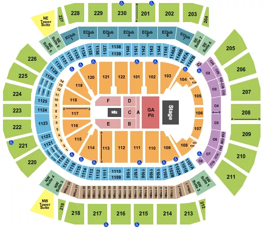 ENDSTAGE GA PIT 3 Seating Map Seating Chart
