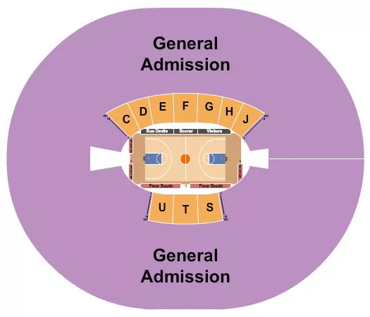 BASKETBALL WOMENS COLLEGE Seating Map Seating Chart